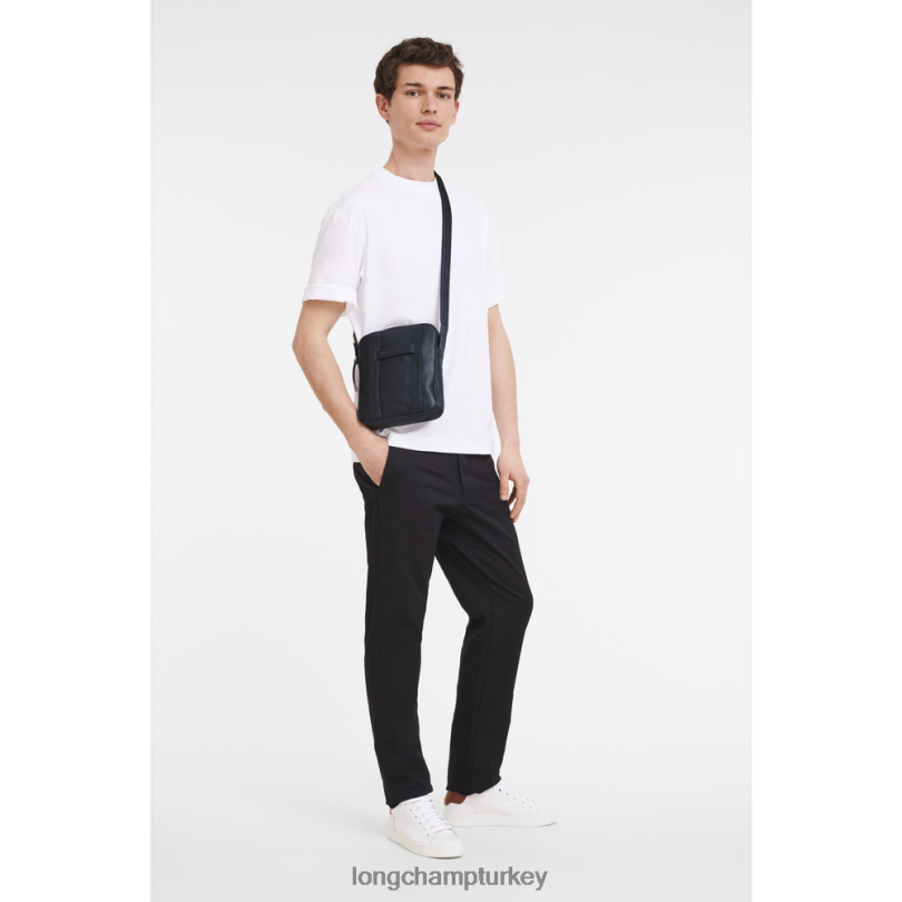 Longchamp çanta gece yarısı mavisi erkekler 3 boyutlu çapraz askılı çanta NJPBL1088