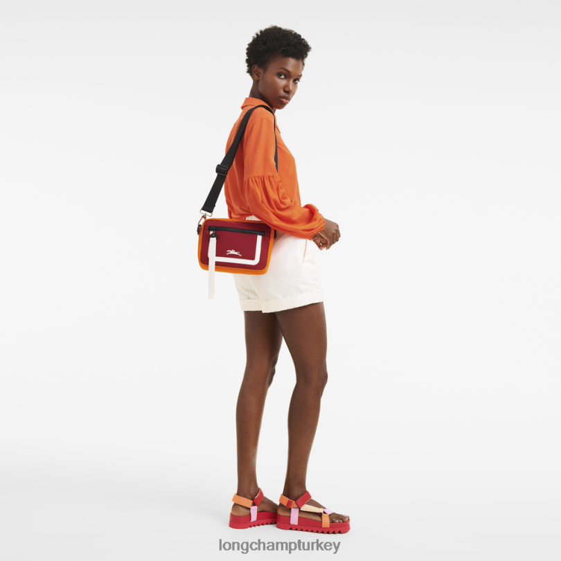 Longchamp çanta turuncu/bordo erkekler le pliage koleksiyonu kamera çantası NJPBL335
