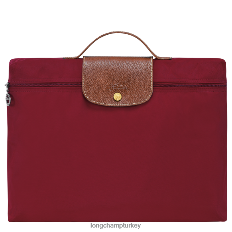 Longchamp çanta kırmızı erkekler le pliage orijinal evrak çantası NJPBL487