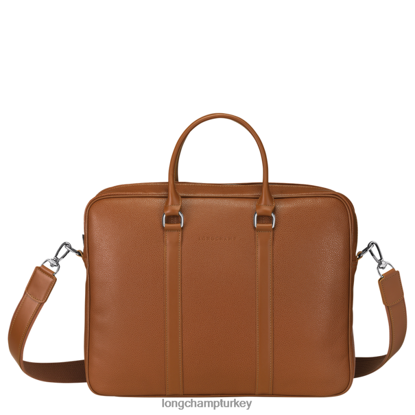 Longchamp çanta karamel erkekler le foulonne evrak çantası NJPBL480