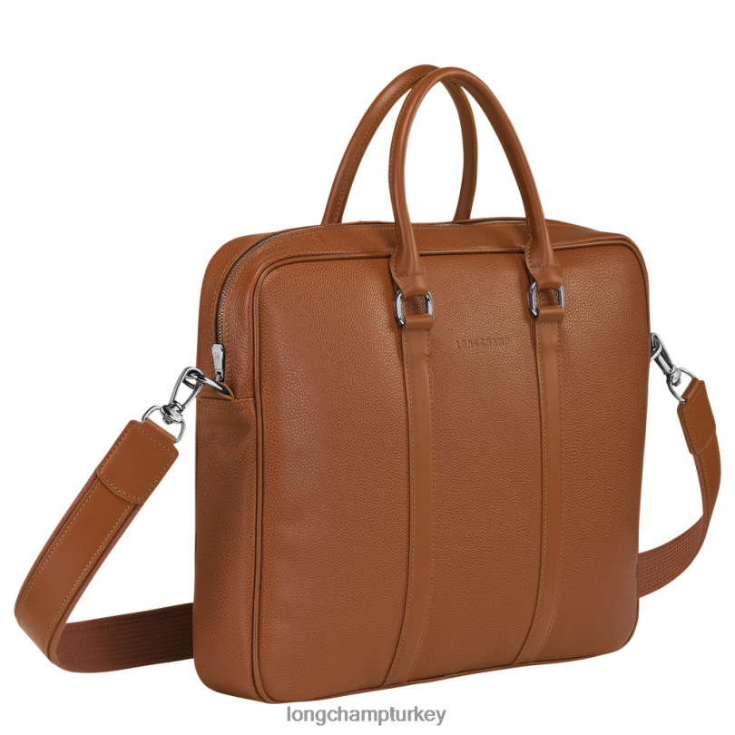 Longchamp çanta karamel erkekler le foulonne evrak çantası NJPBL480