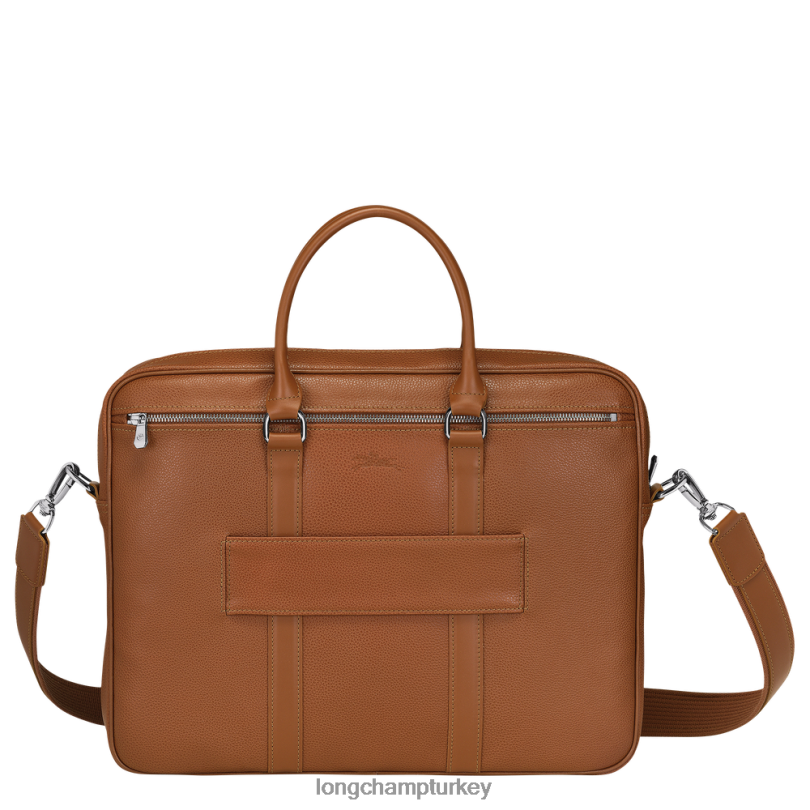 Longchamp çanta karamel erkekler le foulonne evrak çantası NJPBL480