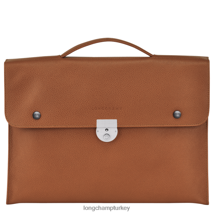 Longchamp çanta karamel erkekler le foulonne evrak çantası NJPBL484