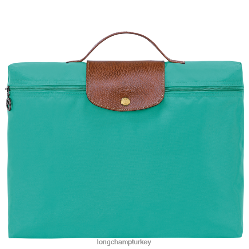 Longchamp çanta turkuaz erkekler le pliage orijinal evrak çantası NJPBL489