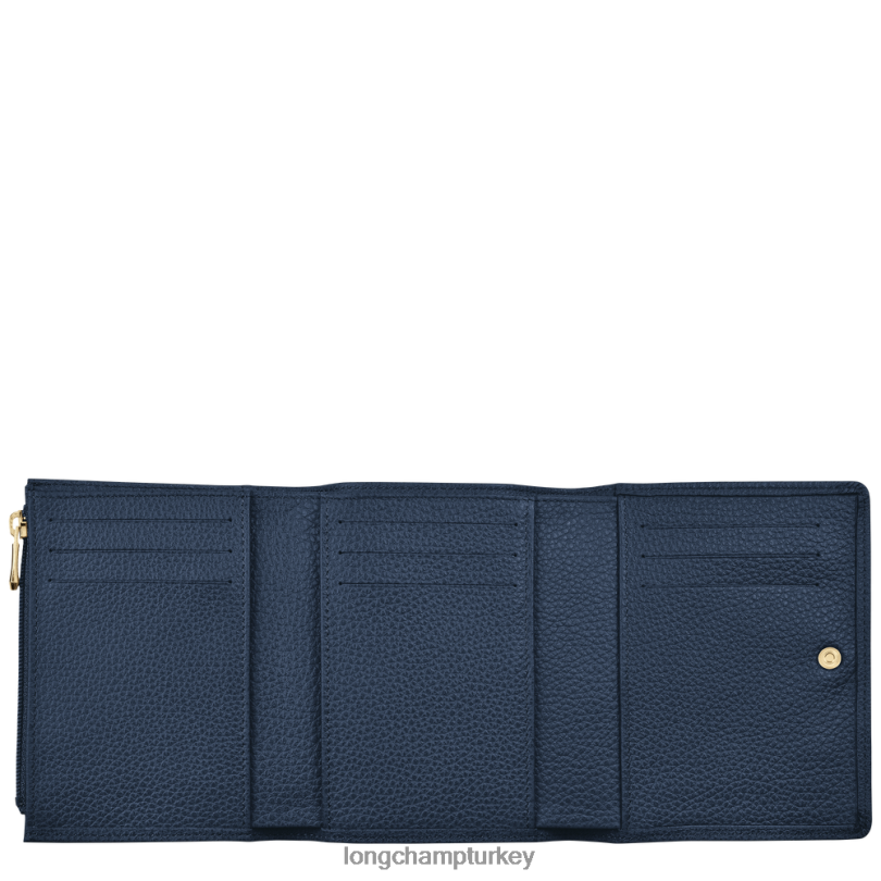 Longchamp deri ürünleri Donanma erkekler le foulonne cüzdan NJPBL601