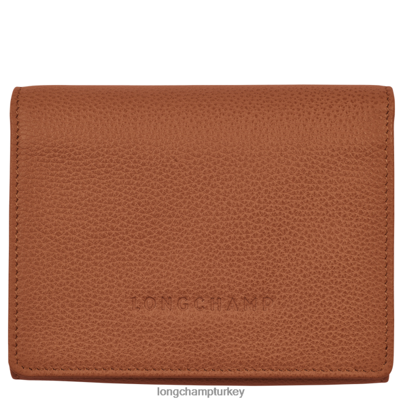 Longchamp deri ürünleri karamel erkekler le foulonne cüzdan NJPBL597