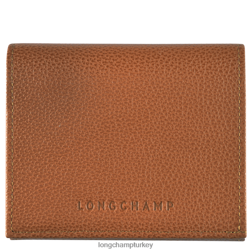 Longchamp deri ürünleri karamel erkekler le foulonne bozuk para cüzdanı NJPBL543