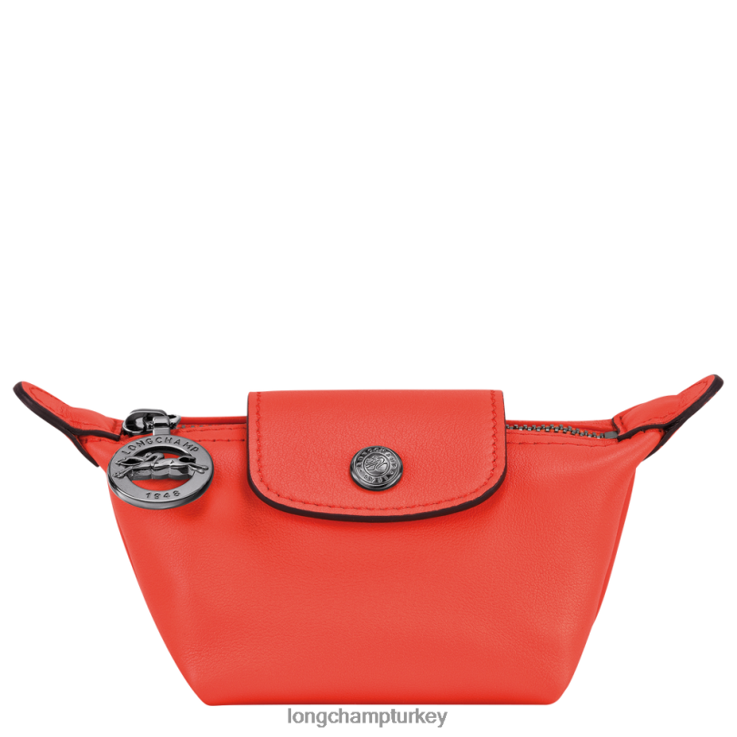 Longchamp deri ürünleri turuncu erkekler le pliage xtra bozuk para cüzdanı NJPBL545