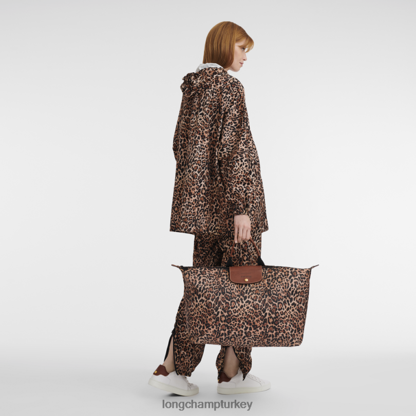 Longchamp X D'heygere çanta panter baskı erkekler seyahat çantası / sırt çantası NJPBL831