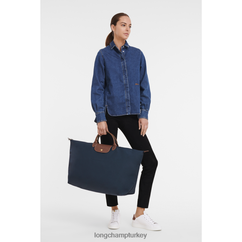 Longchamp çanta Donanma erkekler le pliage orijinal seyahat çantası NJPBL815