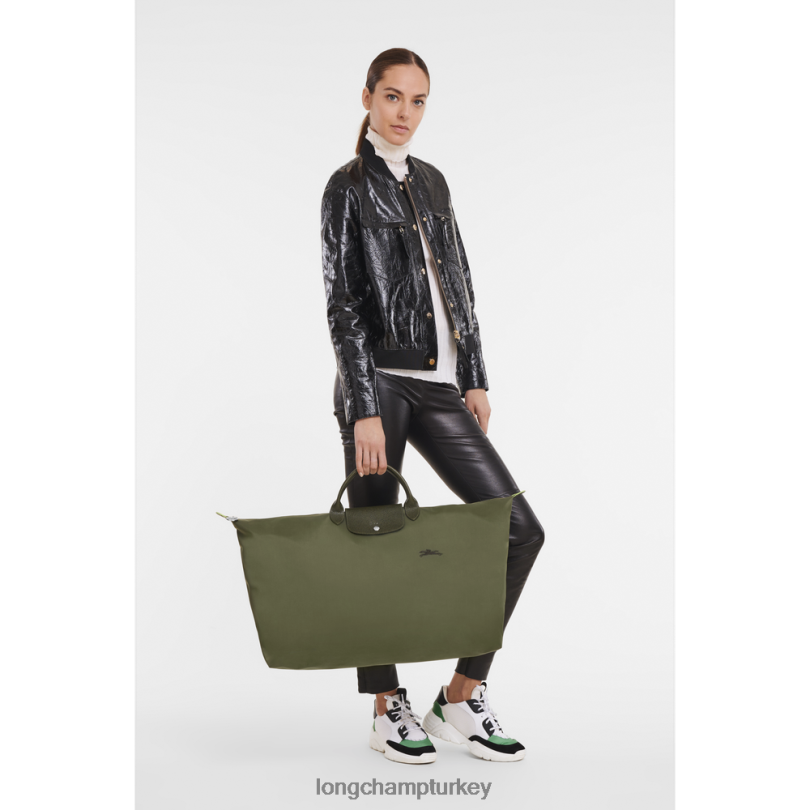 Longchamp çanta orman erkekler le pliage yeşil seyahat çantası NJPBL794