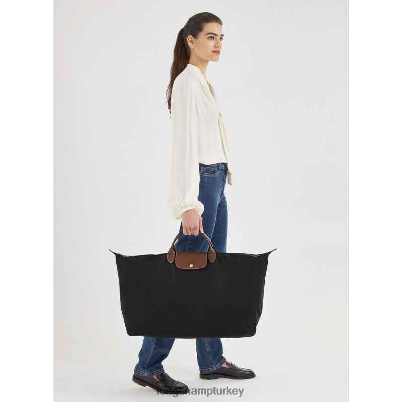 Longchamp çanta siyah erkekler le pliage orijinal seyahat çantası NJPBL812