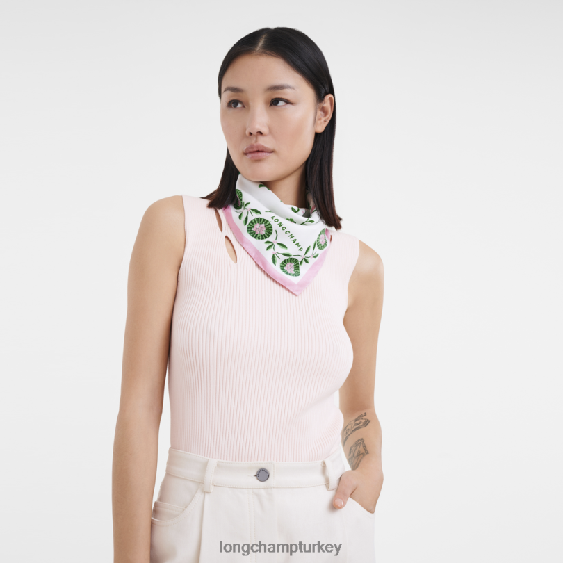 Longchamp Aksesuarlar pembe kadınlar İlkbahar/Yaz 2023 koleksiyonu ipek eşarp 50 NJPBL1018