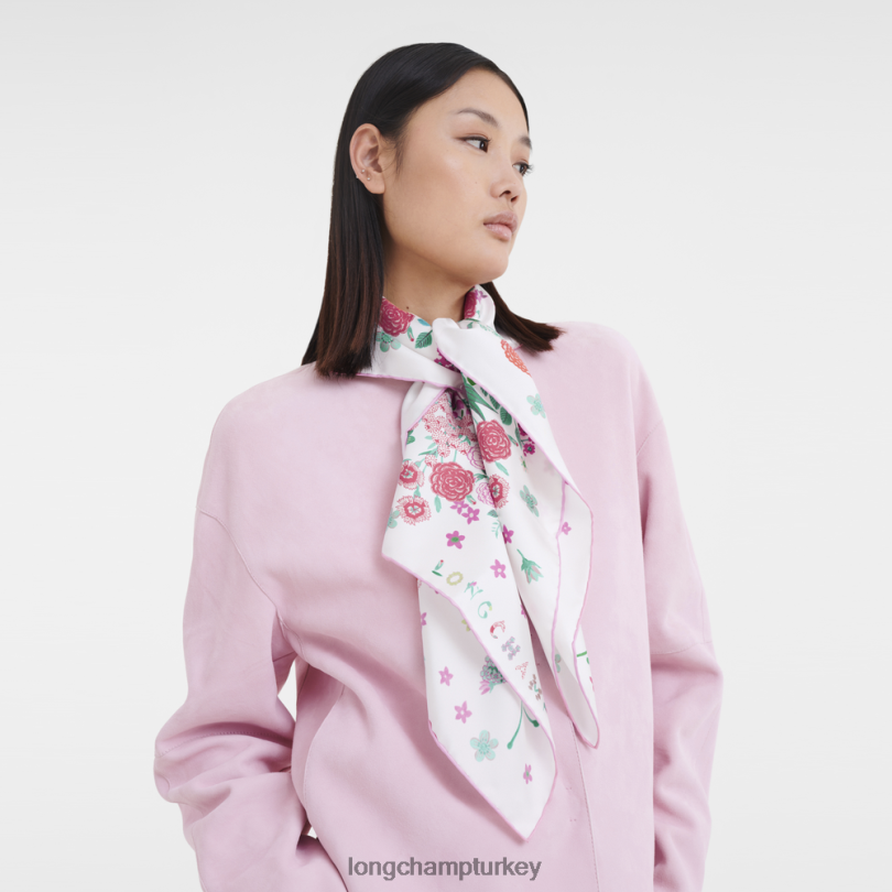 Longchamp Aksesuarlar pembe kadınlar İlkbahar/Yaz 2023 koleksiyonu ipek eşarp 90 NJPBL1039