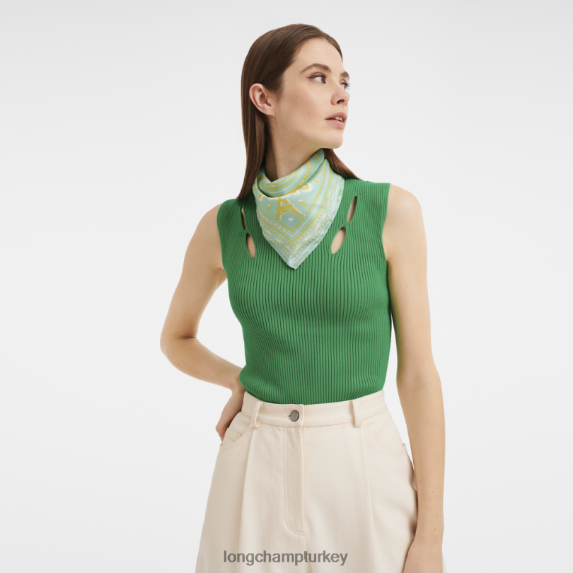Longchamp Aksesuarlar seladon kadınlar İlkbahar/Yaz 2023 koleksiyonu ipek eşarp 50 NJPBL1017