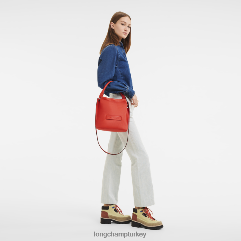 Longchamp çanta turuncu kadınlar 3 boyutlu çapraz askılı çanta NJPBL315