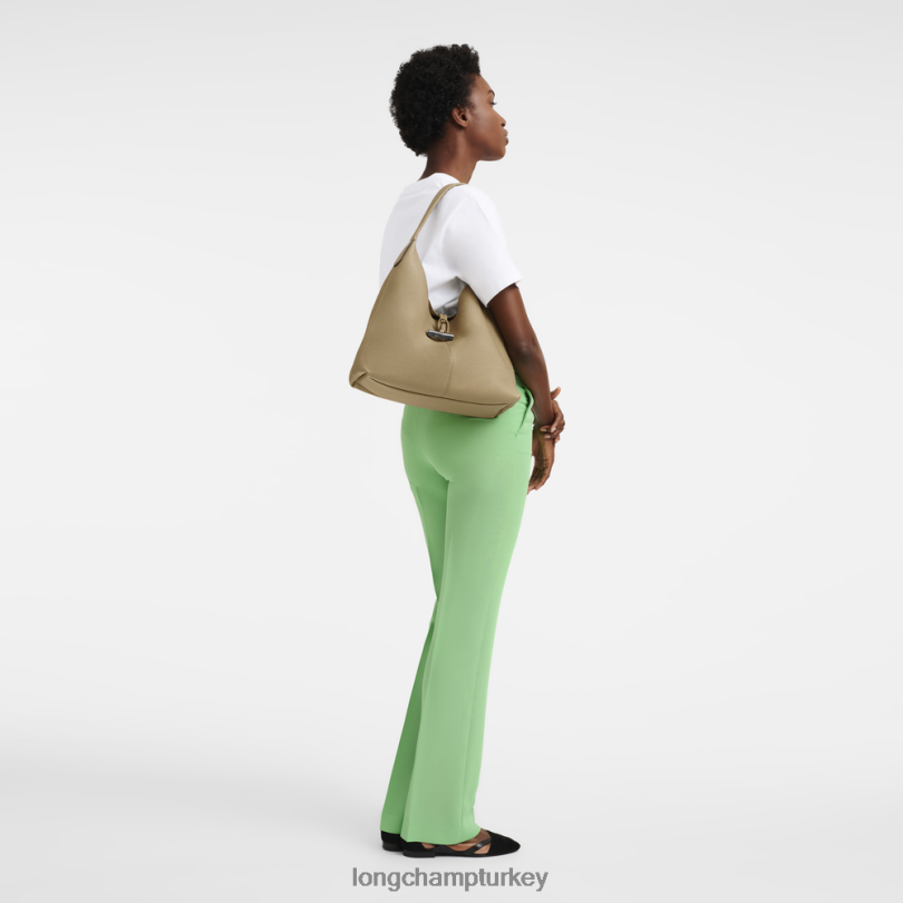Longchamp çanta bej kadınlar Roseau Essential Hobo Çanta NJPBL32