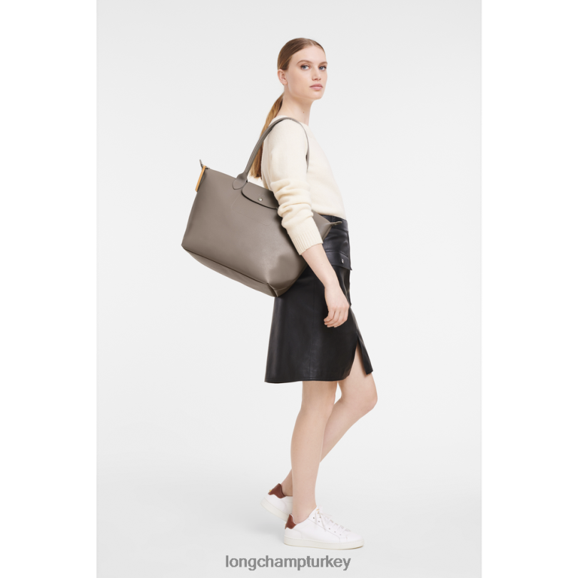 Longchamp çanta boz kahverengi kadınlar le pliage şehir çantası NJPBL349