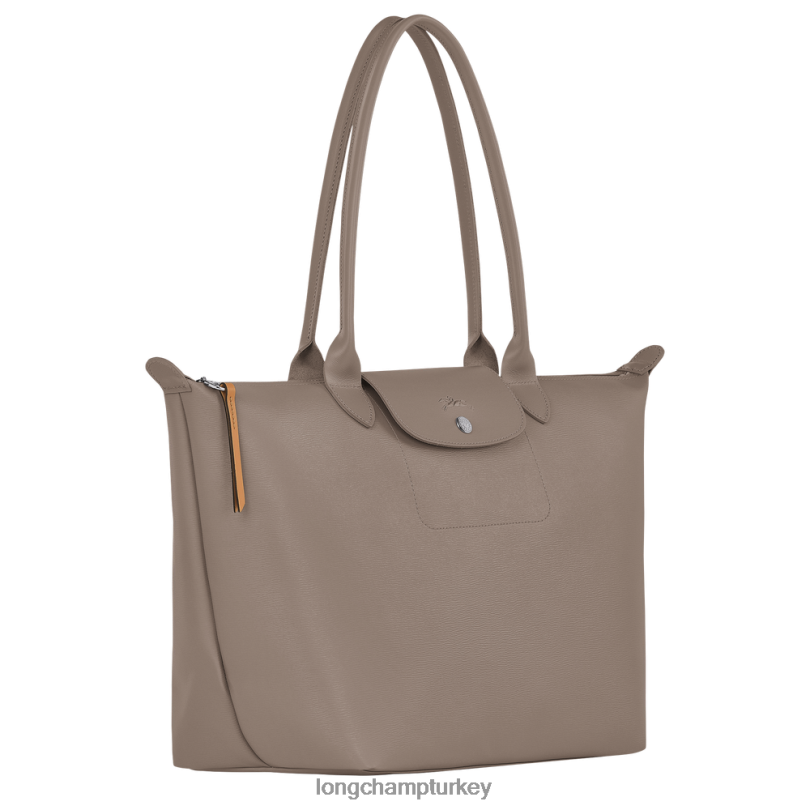Longchamp çanta boz kahverengi kadınlar le pliage şehir çantası NJPBL349