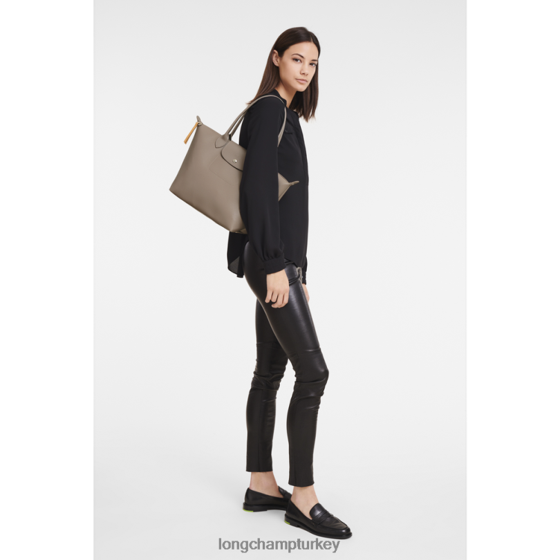 Longchamp çanta boz kahverengi kadınlar le pliage şehir çantası NJPBL353