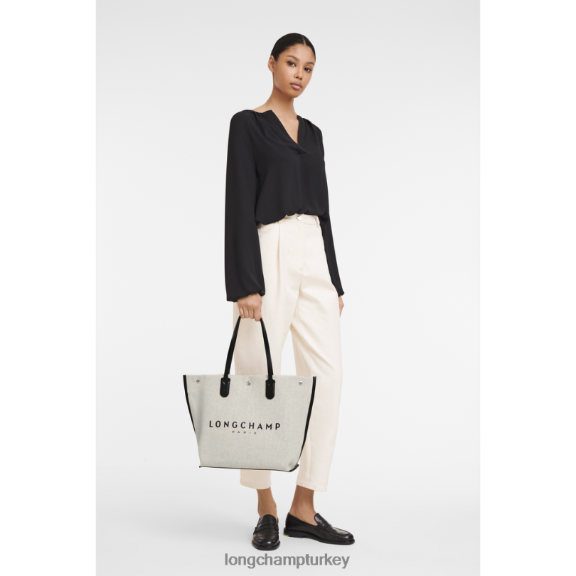 Longchamp çanta ekru kadınlar roseau tote çanta NJPBL381