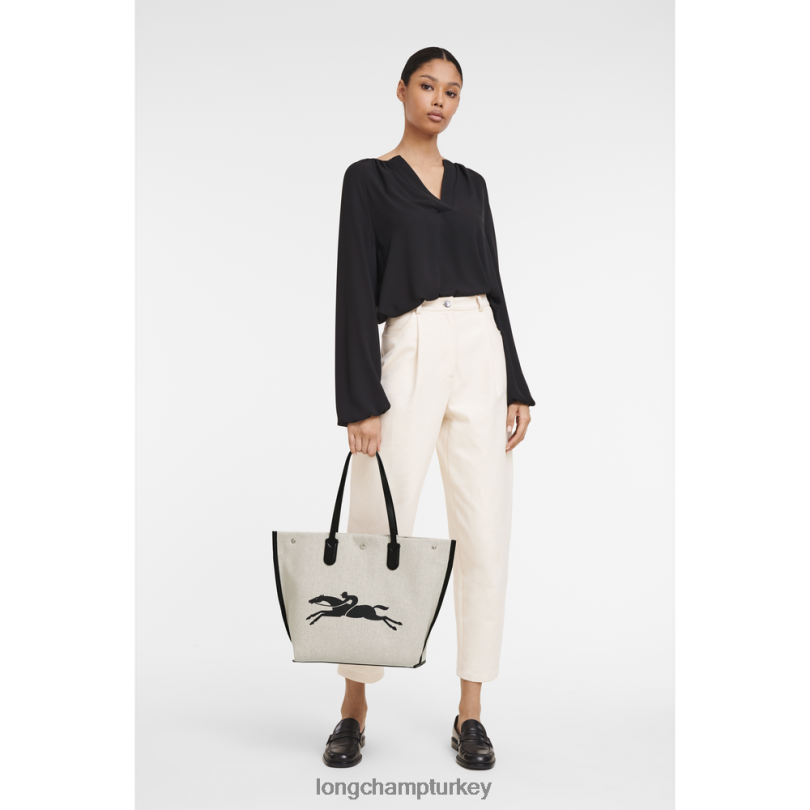 Longchamp çanta ekru kadınlar roseau tote çanta NJPBL381