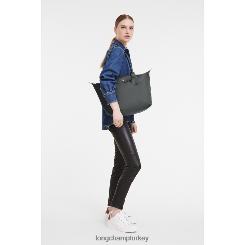 Longchamp çanta grafit kadınlar le pliage yeşil tote çanta NJPBL405