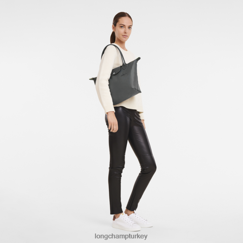 Longchamp çanta grafit kadınlar le pliage yeşil tote çanta NJPBL411