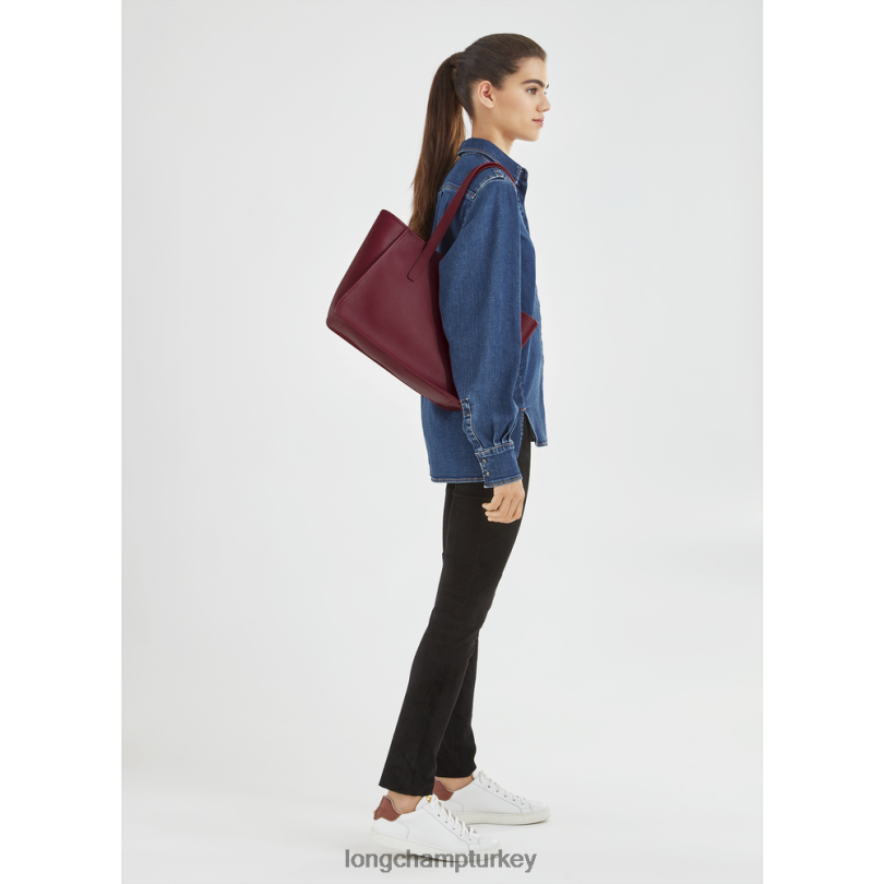 Longchamp çanta kırmızı kadınlar le foulonne çantası NJPBL386