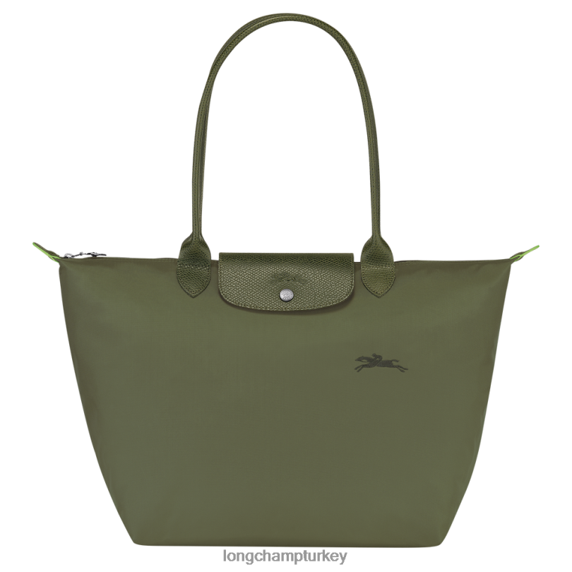 Longchamp çanta orman kadınlar le pliage yeşil tote çanta NJPBL403