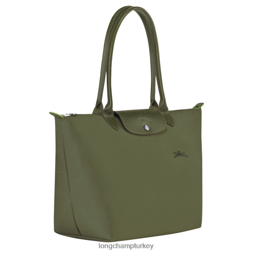 Longchamp çanta orman kadınlar le pliage yeşil tote çanta NJPBL403