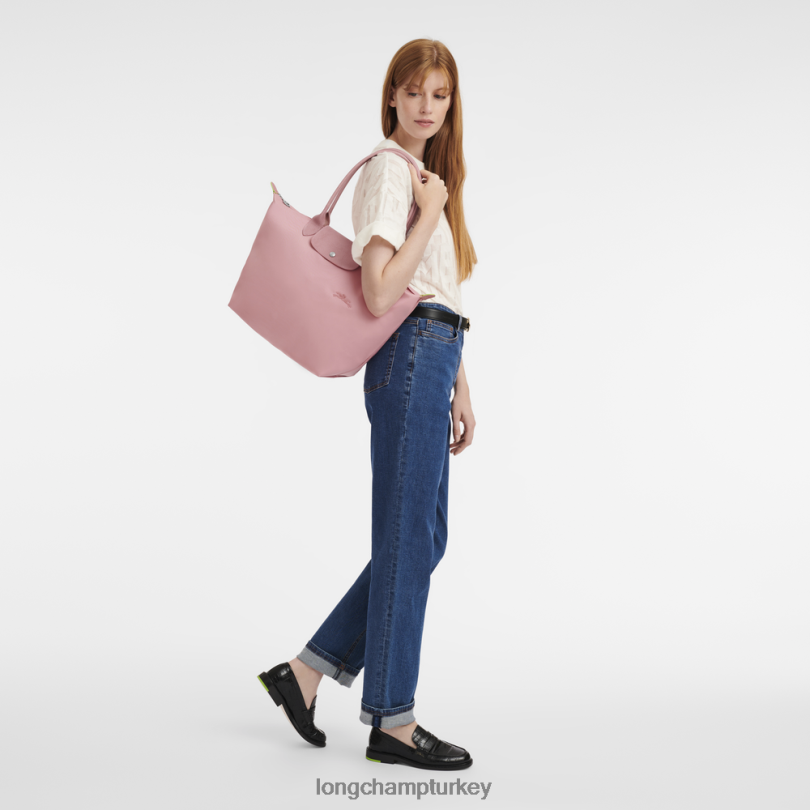 Longchamp çanta petal pembe kadınlar le pliage yeşil tote çanta NJPBL408