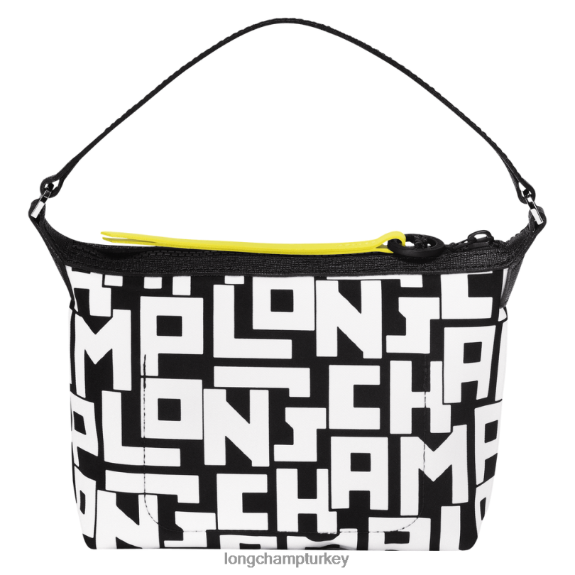 Longchamp çanta siyah beyaz kadınlar le pliage lgp debriyajı NJPBL227