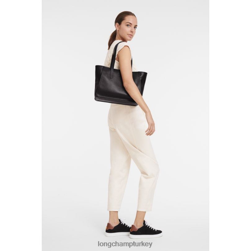 Longchamp çanta siyah kadınlar le foulonne çantası NJPBL384