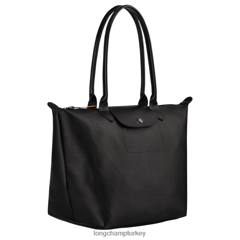Longchamp çanta siyah kadınlar le pliage şehir çantası NJPBL348