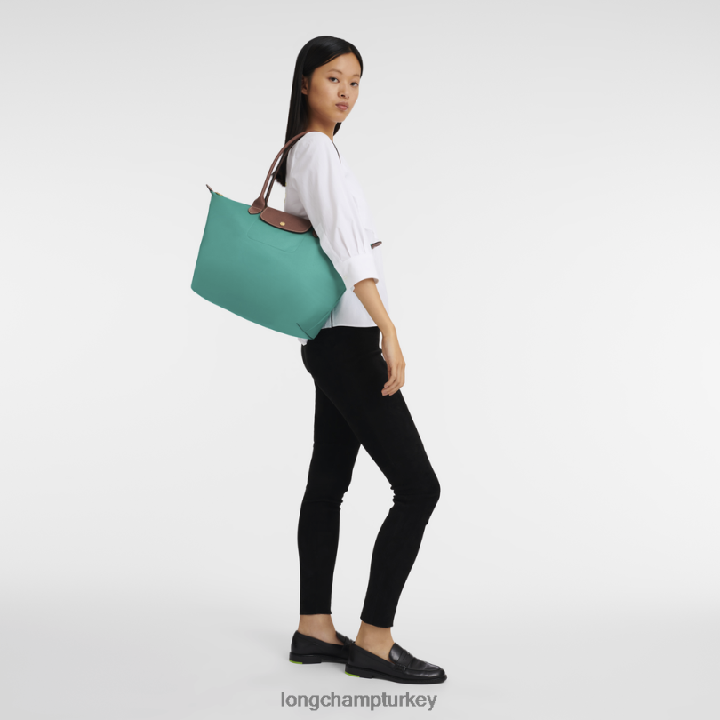 Longchamp çanta turkuaz kadınlar le pliage orijinal taşıma çantası NJPBL418