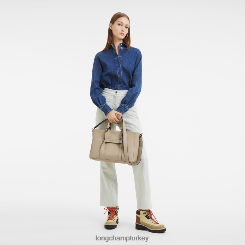 Longchamp çanta bej kadınlar 3d çanta NJPBL182