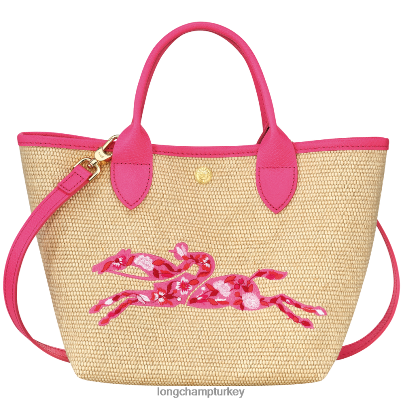 Longchamp çanta fuşya kadınlar le panier pliage sepet çantası NJPBL62