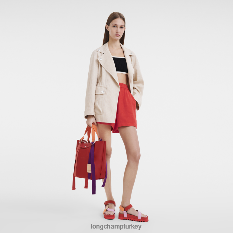 Longchamp çanta kırmızı kadınlar le pliage yeniden oynatma çantası NJPBL52