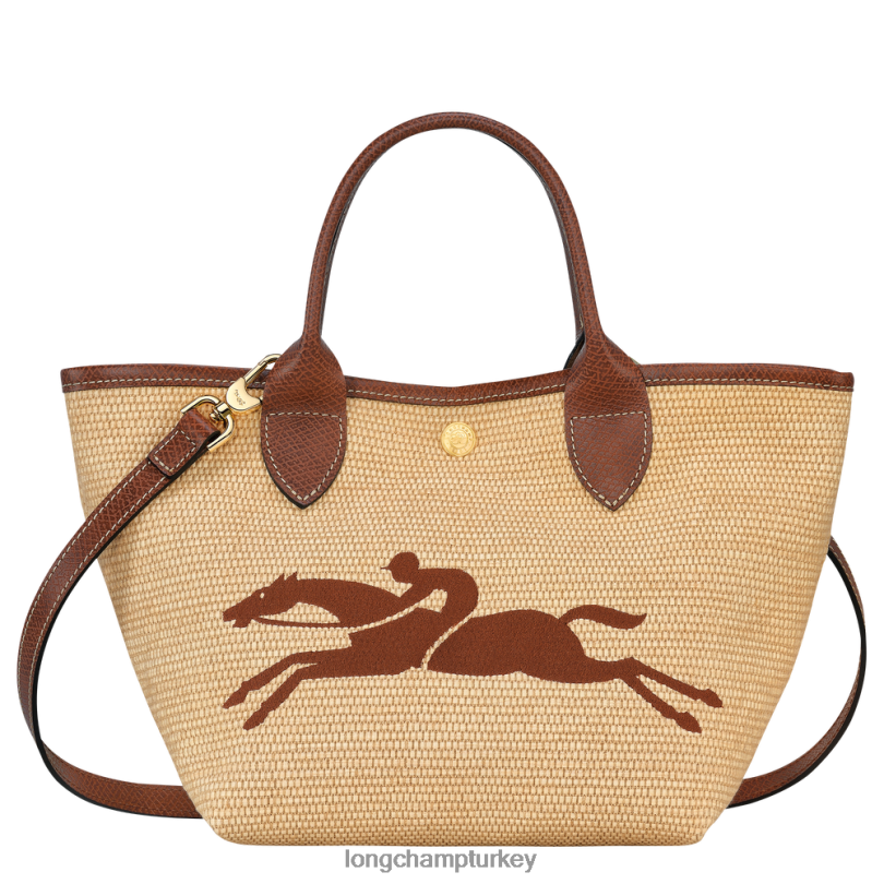 Longchamp çanta kahverengi kadınlar le panier pliage sepet çantası NJPBL64