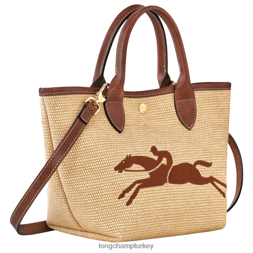 Longchamp çanta kahverengi kadınlar le panier pliage sepet çantası NJPBL64