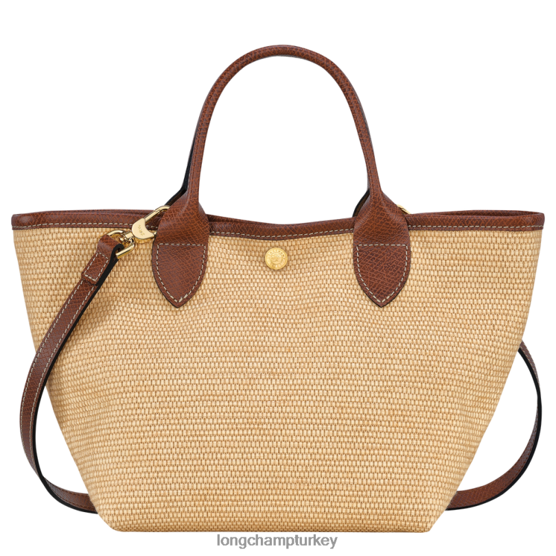 Longchamp çanta kahverengi kadınlar le panier pliage sepet çantası NJPBL64