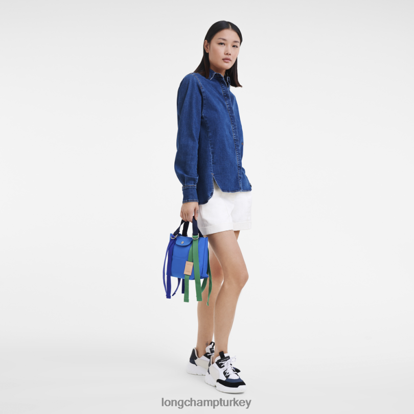 Longchamp çanta mavi kadınlar le pliage yeniden oynatma çantası NJPBL44