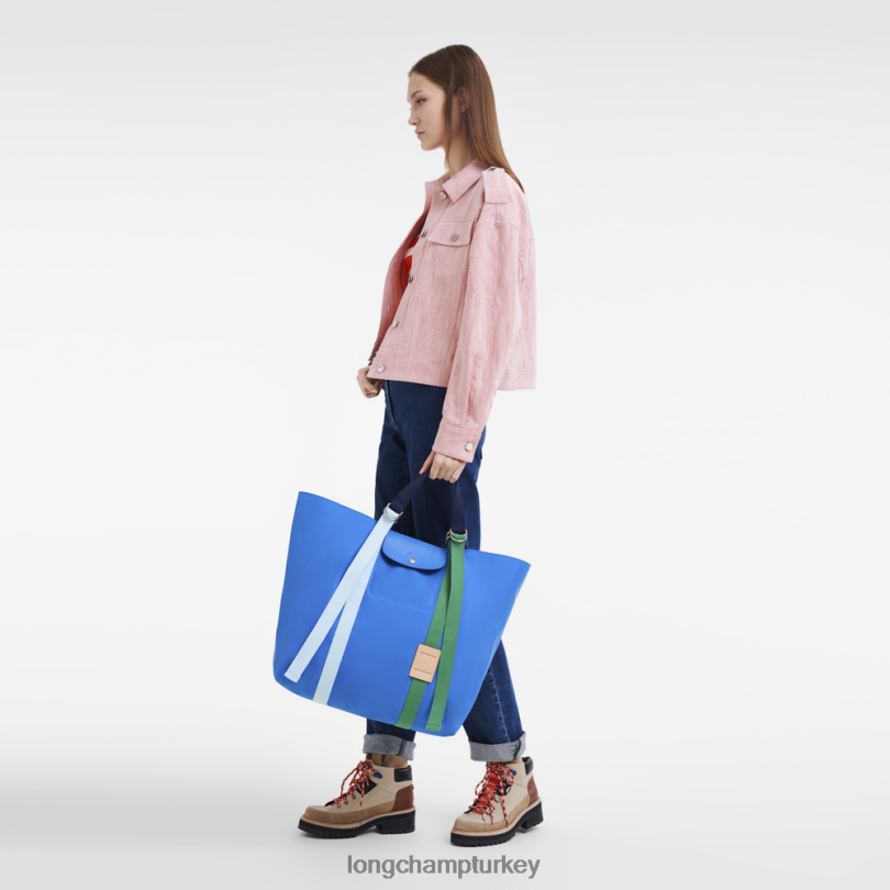 Longchamp çanta mavi kadınlar le pliage yeniden oynatma çantası NJPBL55