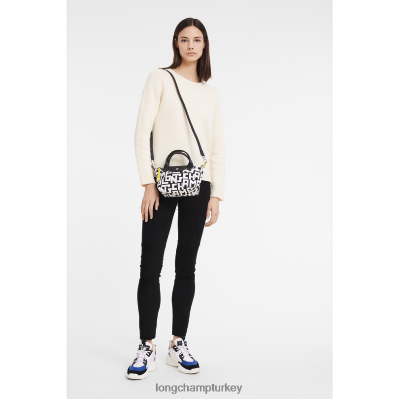 Longchamp çanta siyah beyaz kadınlar le pliage lgp çanta NJPBL89