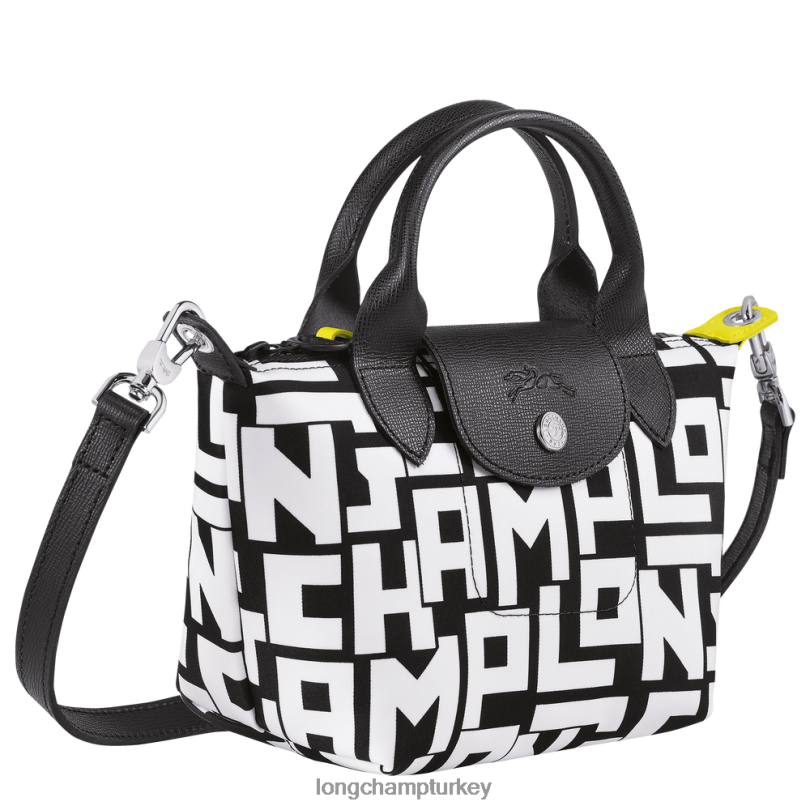 Longchamp çanta siyah beyaz kadınlar le pliage lgp çanta NJPBL89