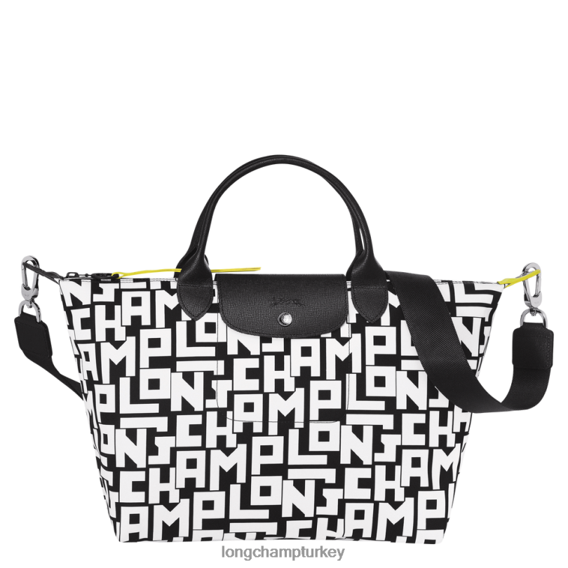 Longchamp çanta siyah beyaz kadınlar le pliage lgp çanta NJPBL91