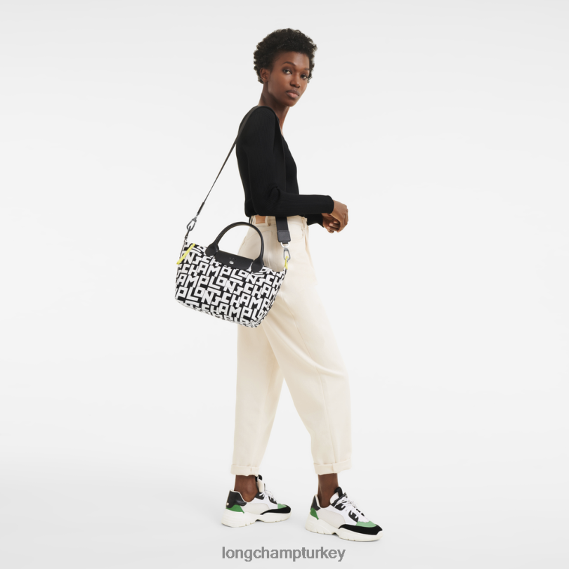 Longchamp çanta siyah beyaz kadınlar le pliage lgp çanta NJPBL91
