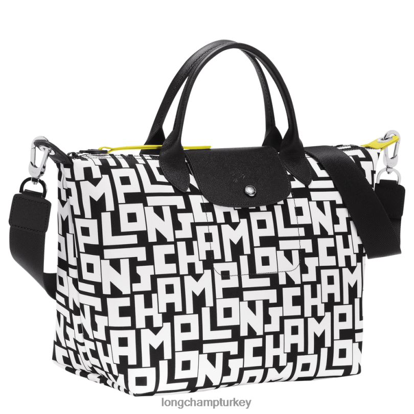 Longchamp çanta siyah beyaz kadınlar le pliage lgp çanta NJPBL91
