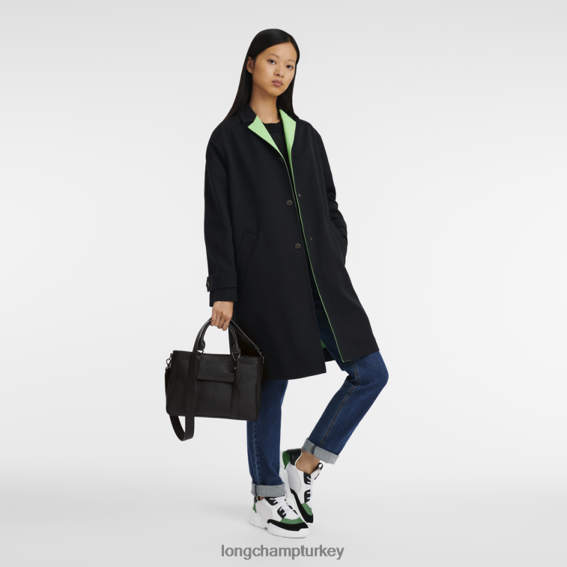 Longchamp çanta siyah kadınlar 3d çanta NJPBL176